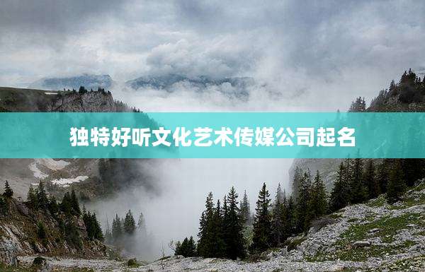 独特好听文化艺术传媒公司起名