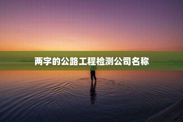 两字的公路工程检测公司名称