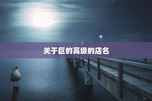 关于巨的高级的店名