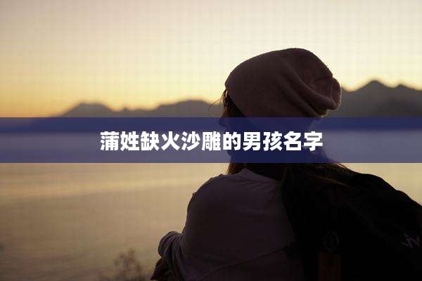 蒲姓缺火沙雕的男孩名字