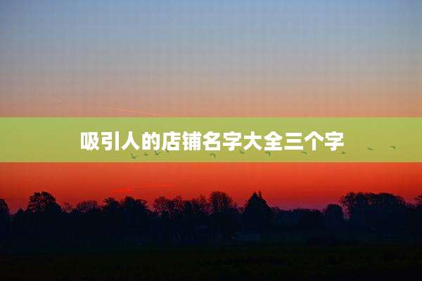 吸引人的店铺名字大全三个字