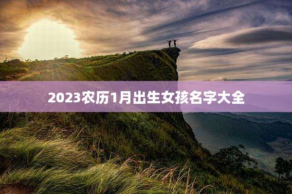 2023农历1月出生女孩名字大全