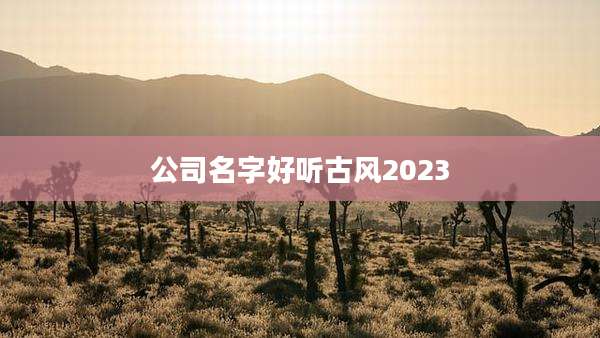公司名字好听古风2023