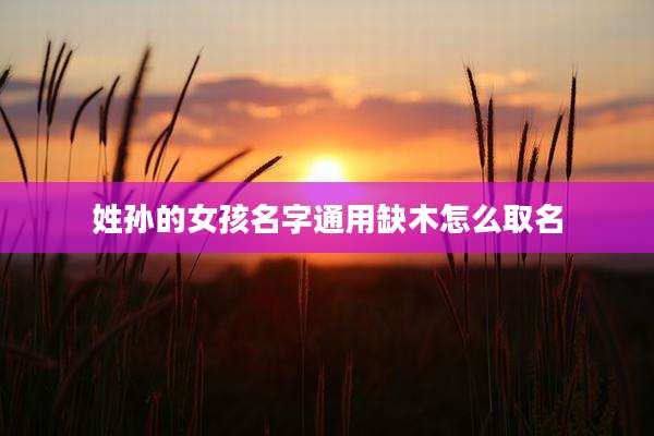 姓孙的女孩名字通用缺木怎么取名