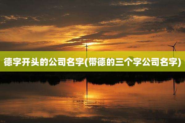 德字开头的公司名字(带德的三个字公司名字)