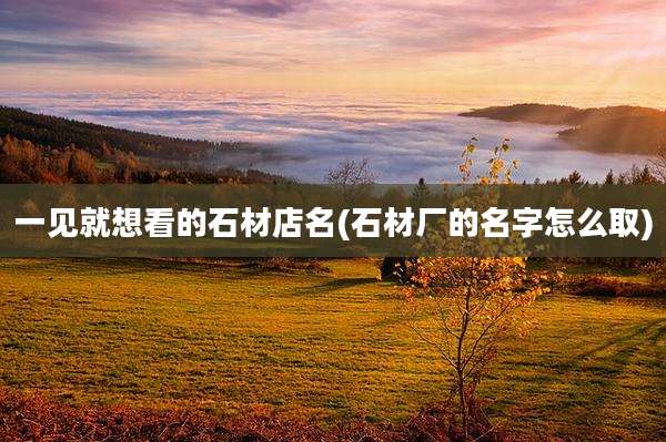 一见就想看的石材店名(石材厂的名字怎么取)