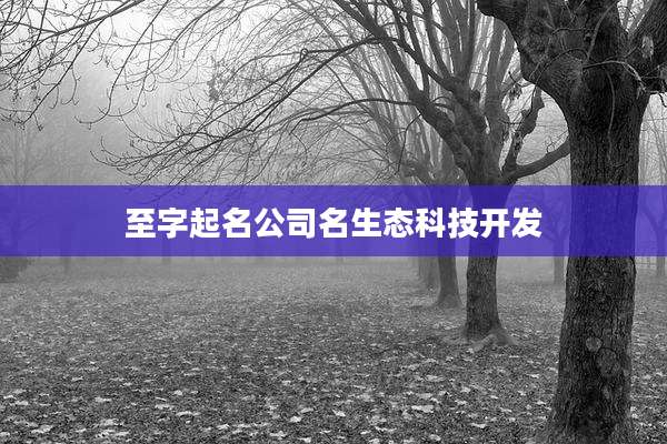 至字起名公司名生态科技开发