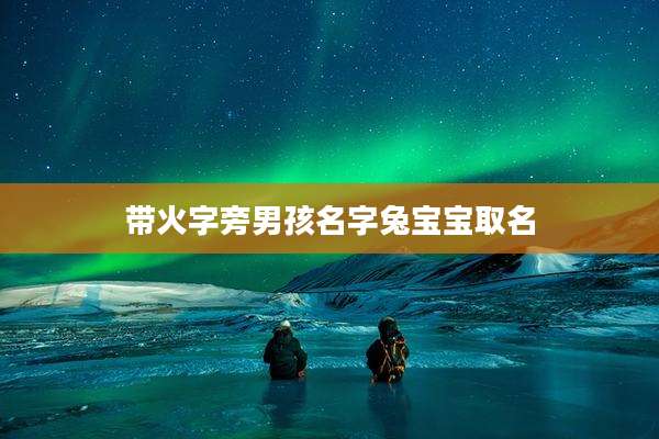 带火字旁男孩名字兔宝宝取名