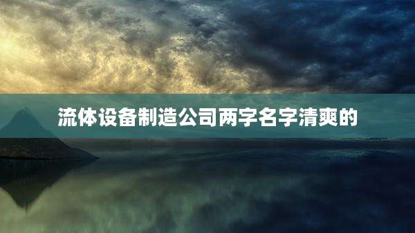 流体设备制造公司两字名字清爽的