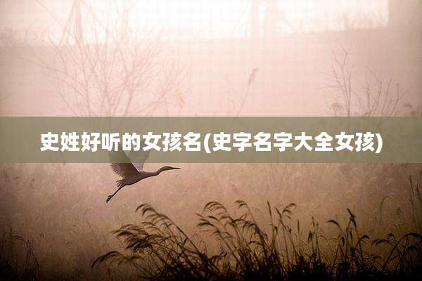 史姓好听的女孩名(史字名字大全女孩)