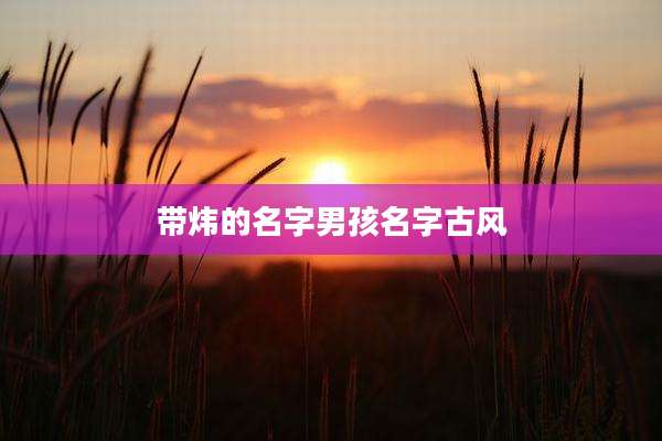 带炜的名字男孩名字古风