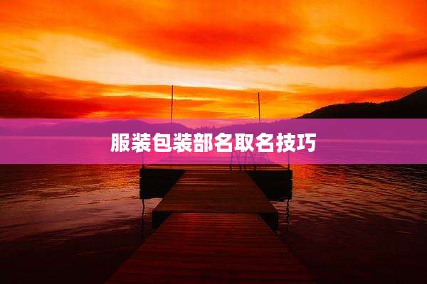 服装包装部名取名技巧