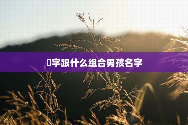 昇字跟什么组合男孩名字