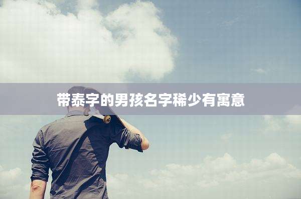 带泰字的男孩名字稀少有寓意