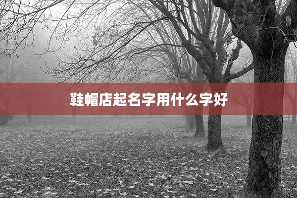 鞋帽店起名字用什么字好