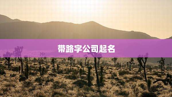 带路字公司起名