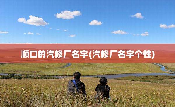 顺口的汽修厂名字(汽修厂名字个性)