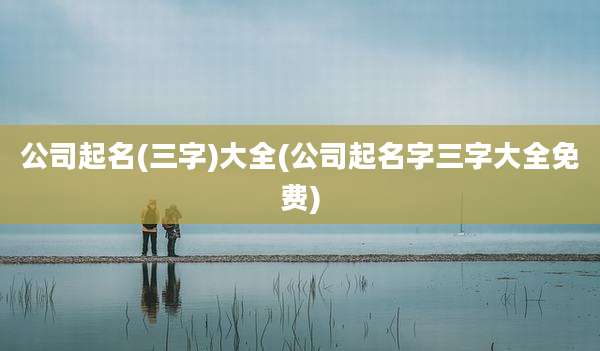 公司起名(三字)大全(公司起名字三字大全免费)