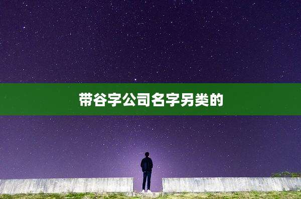带谷字公司名字另类的