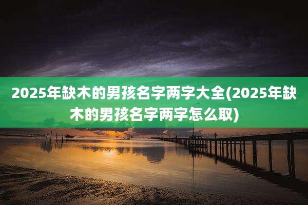 2025年缺木的男孩名字两字大全(2025年缺木的男孩名字两字怎么取)