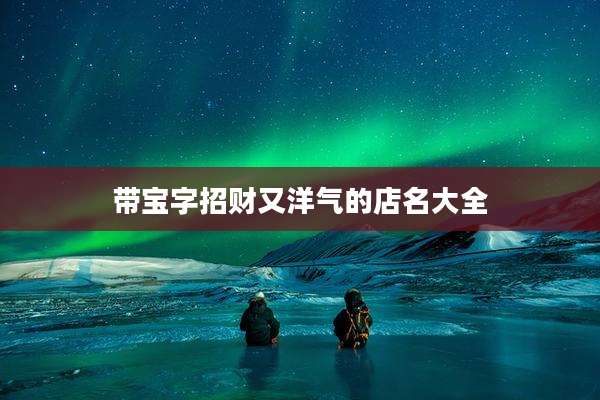 带宝字招财又洋气的店名大全