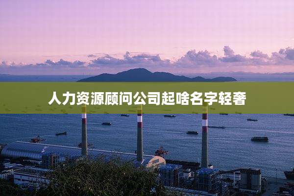 人力资源顾问公司起啥名字轻奢