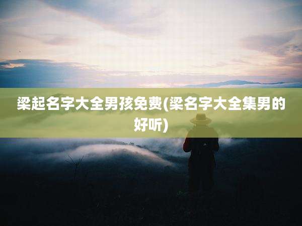 梁起名字大全男孩免费(梁名字大全集男的好听)