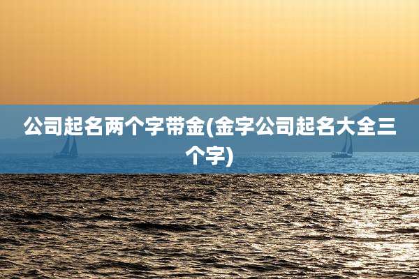 公司起名两个字带金(金字公司起名大全三个字)
