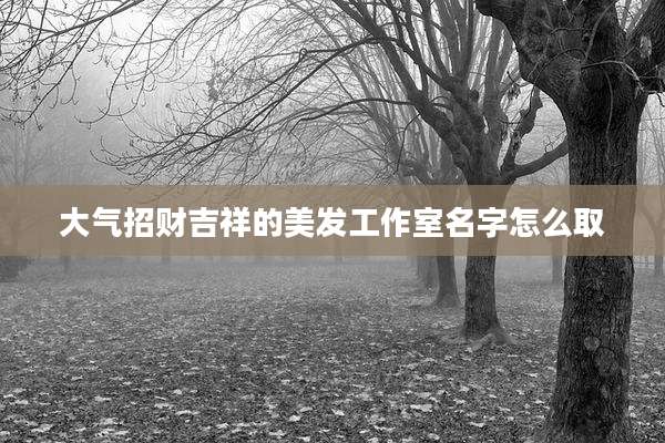 大气招财吉祥的美发工作室名字怎么取