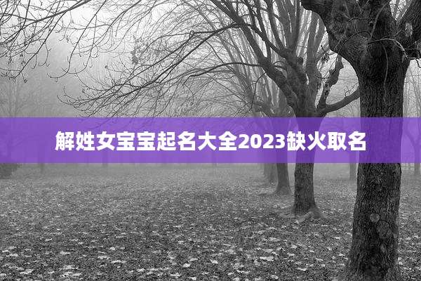 解姓女宝宝起名大全2023缺火取名