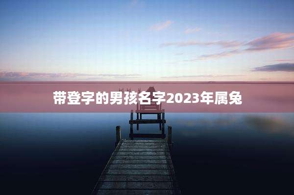 带登字的男孩名字2023年属兔