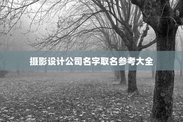 摄影设计公司名字取名参考大全