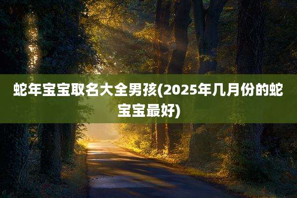 蛇年宝宝取名大全男孩(2025年几月份的蛇宝宝最好)