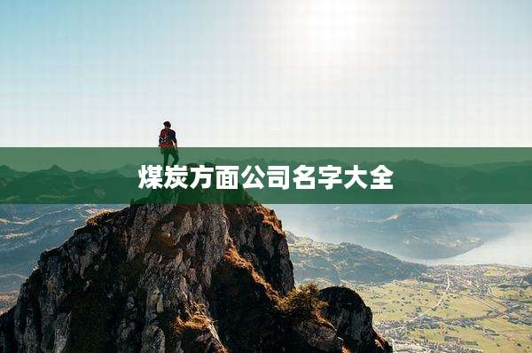 煤炭方面公司名字大全