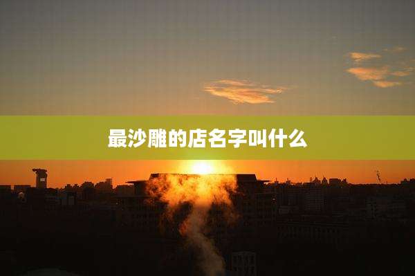 最沙雕的店名字叫什么