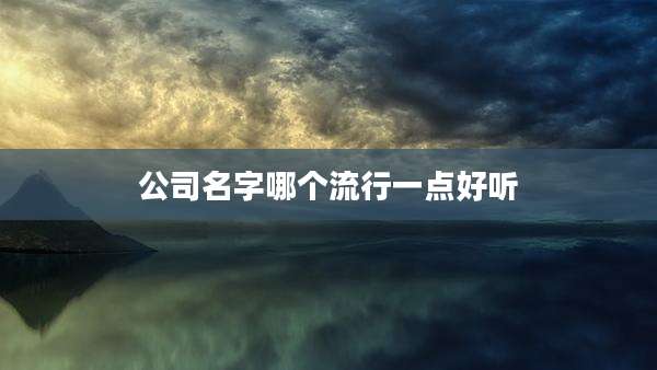 公司名字哪个流行一点好听