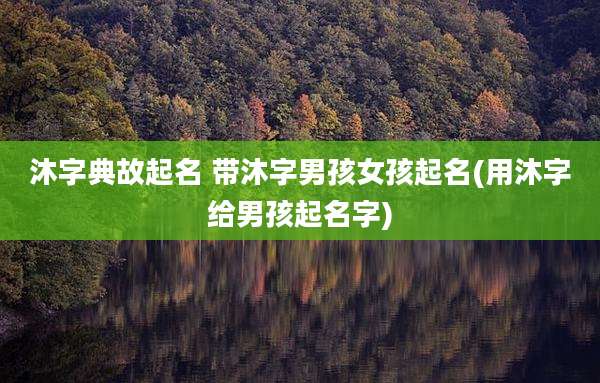 沐字典故起名 带沐字男孩女孩起名(用沐字给男孩起名字)