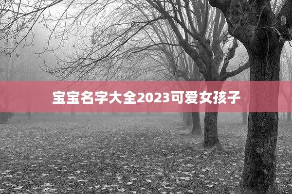 宝宝名字大全2023可爱女孩子