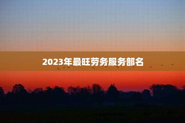 2023年最旺劳务服务部名