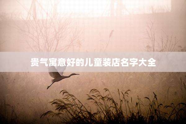 贵气寓意好的儿童装店名字大全