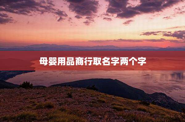 母婴用品商行取名字两个字