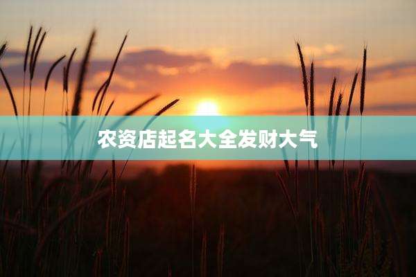 农资店起名大全发财大气