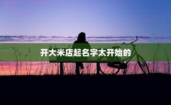 开大米店起名字太开始的