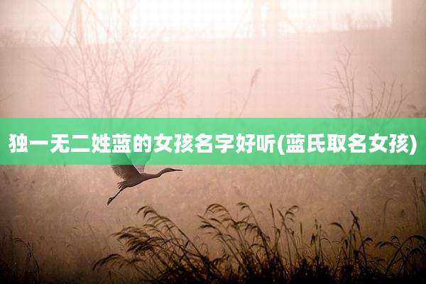 独一无二姓蓝的女孩名字好听(蓝氏取名女孩)