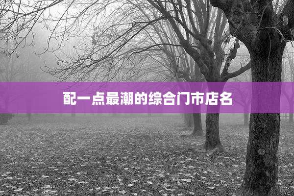 配一点最潮的综合门市店名