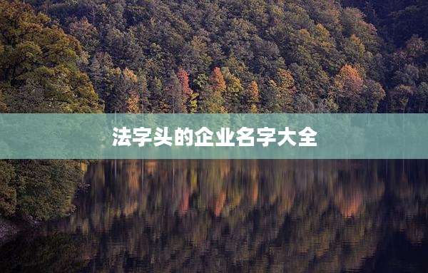 法字头的企业名字大全