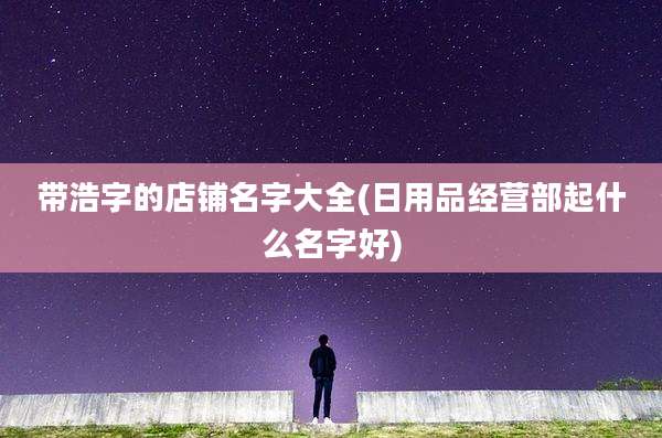 带浩字的店铺名字大全(日用品经营部起什么名字好)