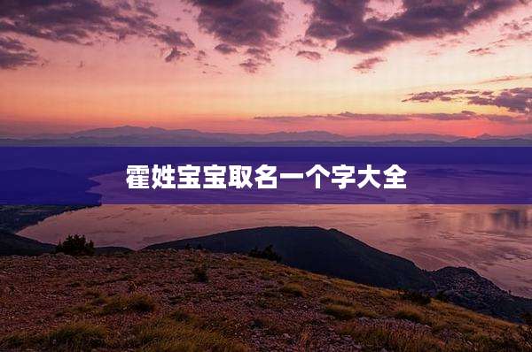 霍姓宝宝取名一个字大全