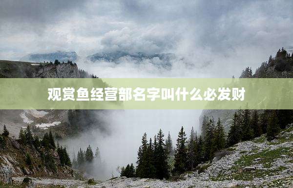观赏鱼经营部名字叫什么必发财