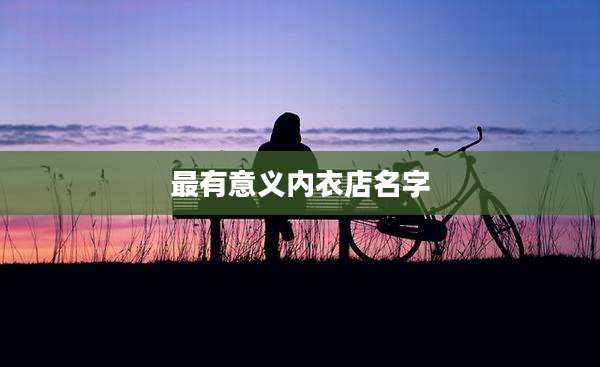最有意义内衣店名字